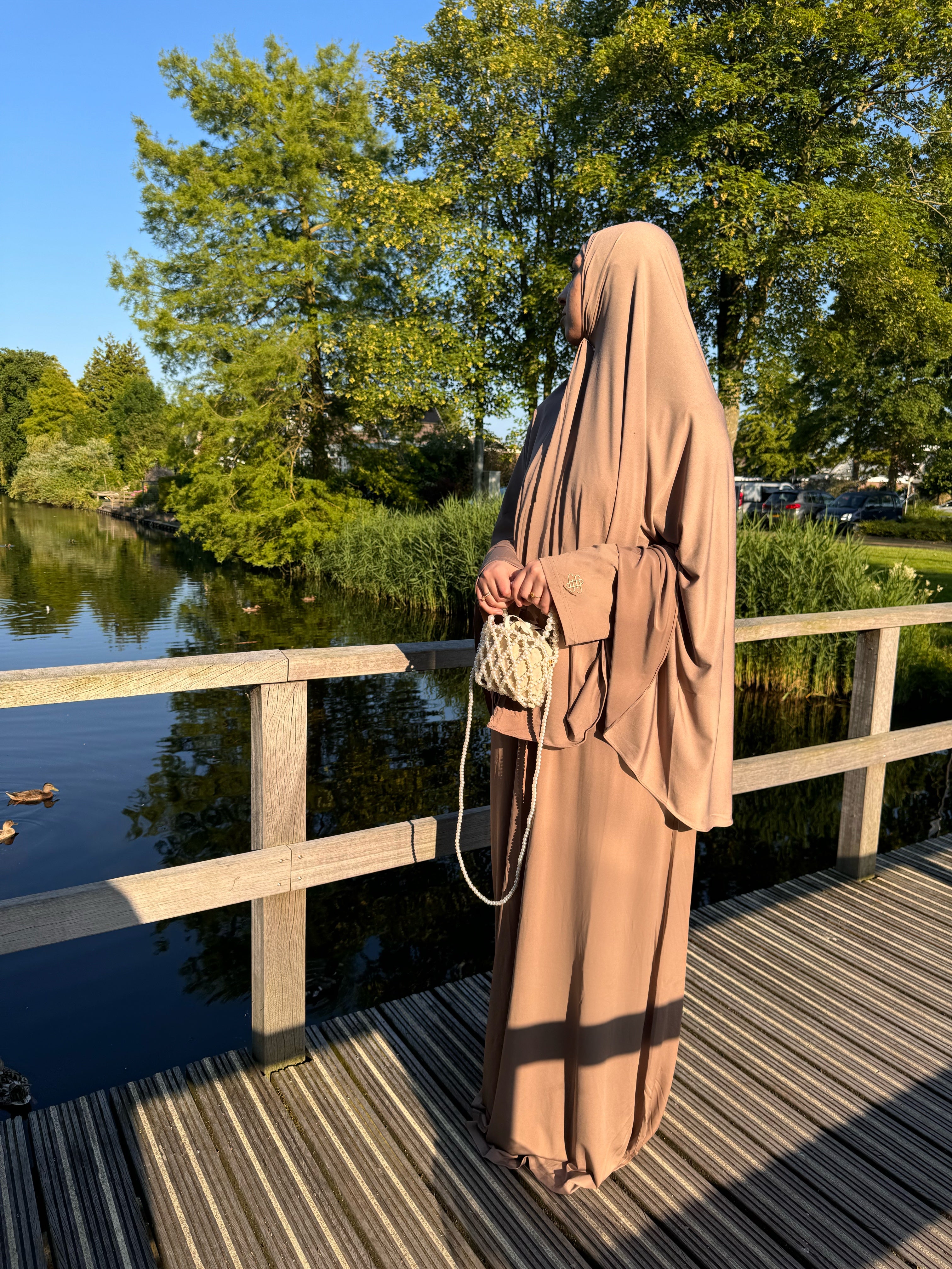 JERSEY KHIMAAR SET LATTE